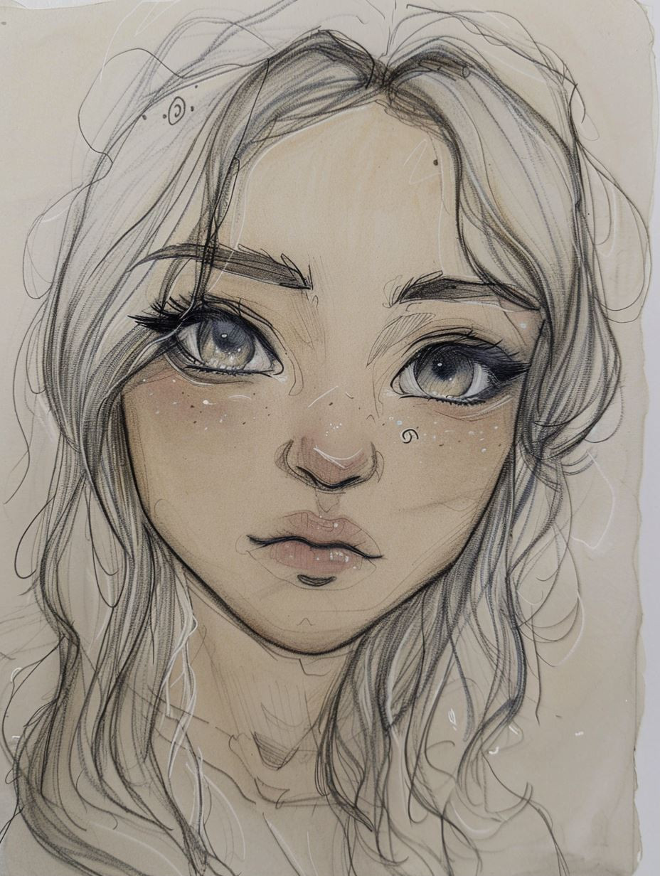 Ethereal Charcoal Sketch Portrait