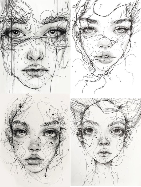 Intricate Ink Surrealist Portrait