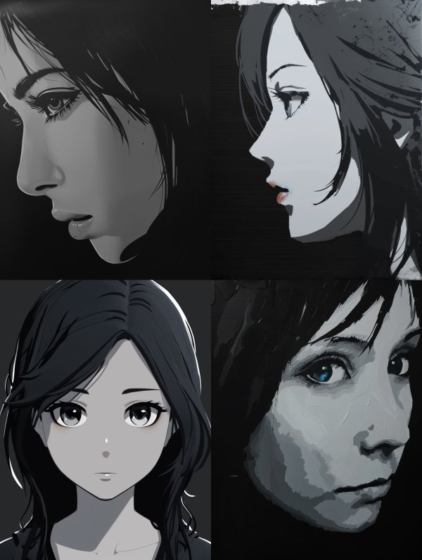 Noir Cinematic Anime Portrait