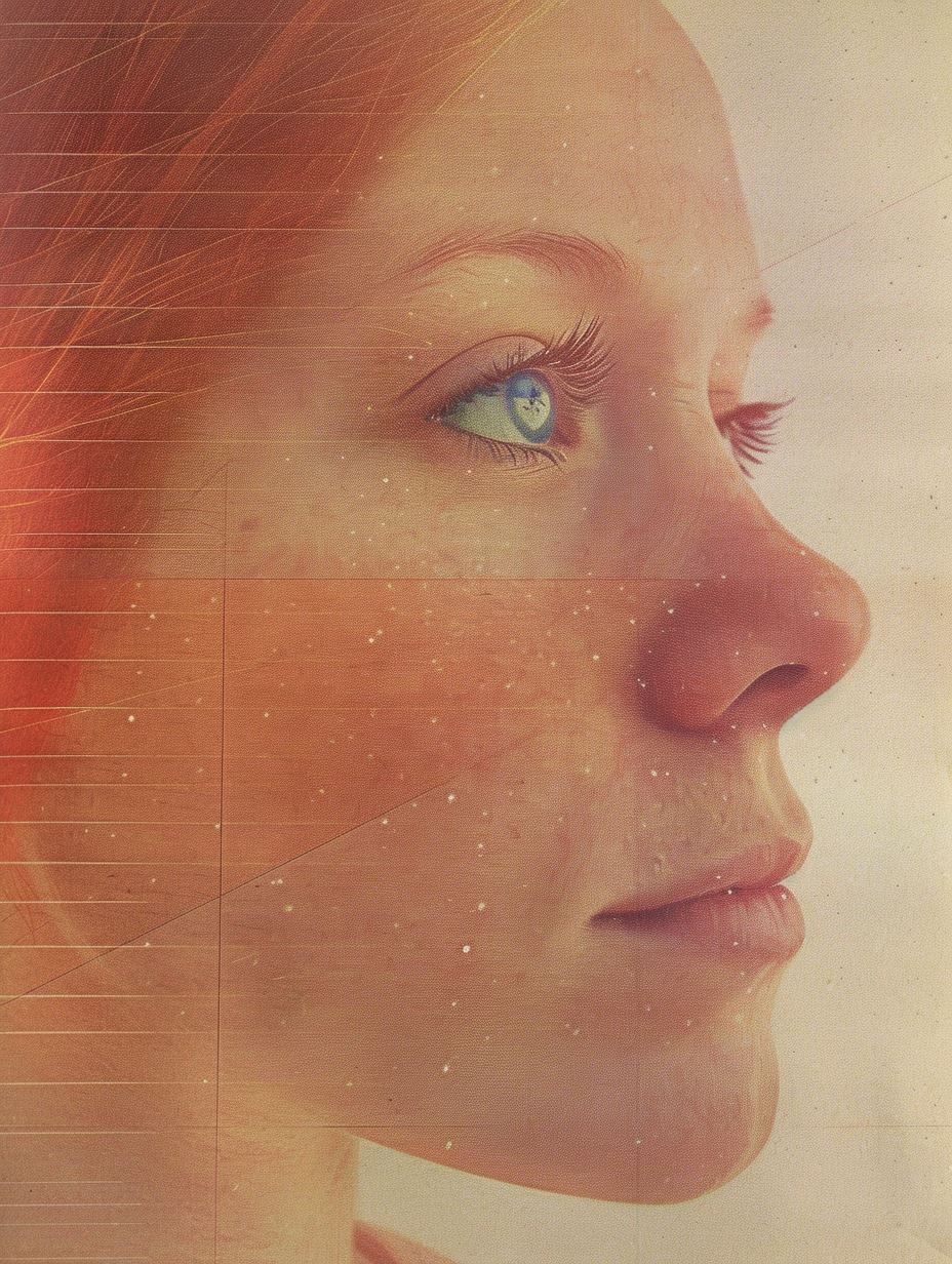 Celestial Gaze in Amber Light