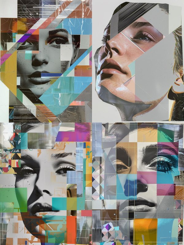 Fragmented Digital Portrait Collage