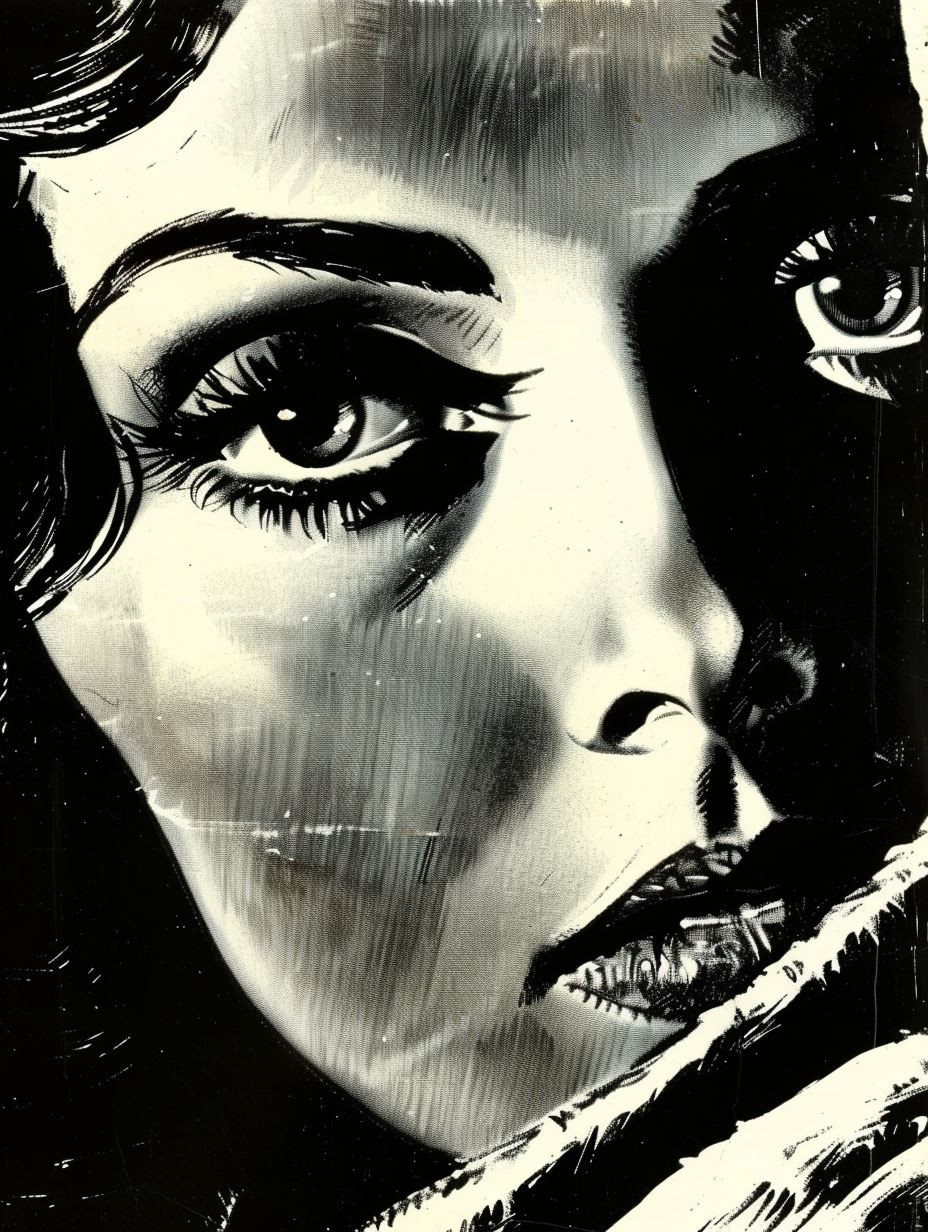 Noir Glamour Distressed Portrait