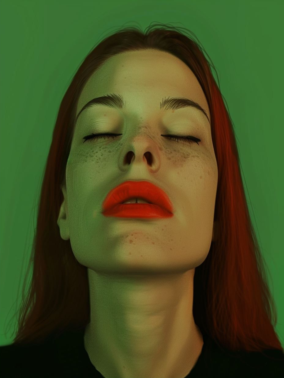 Ethereal Neon Green Portrait - Image 2