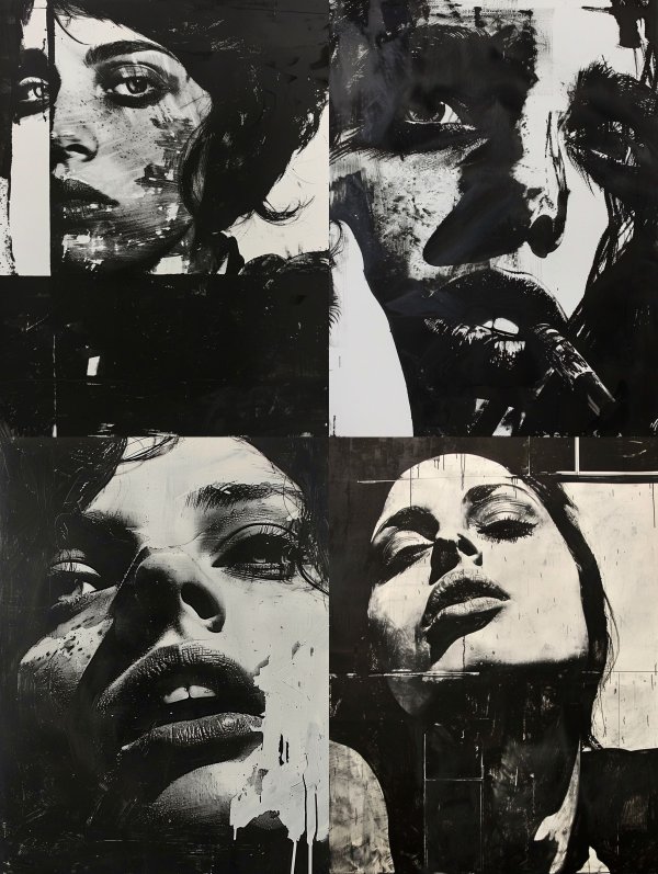 Noir Fragmented Portrait Study