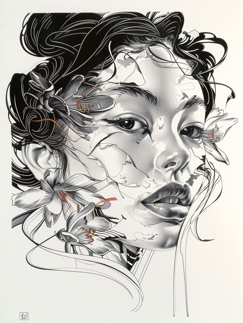 Surreal Ink Portrait of Fluidity