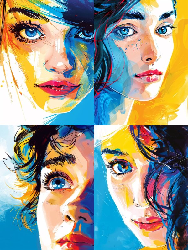 Vibrant Abstract Portrait Fusion