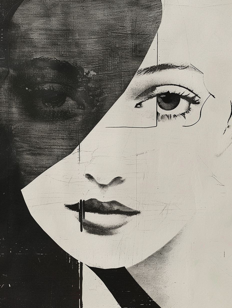 Fragmented Monochrome Portrait Study