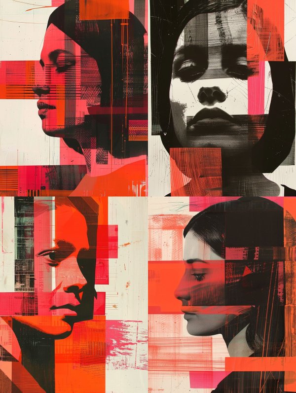 Crimson Glitch Portrait
