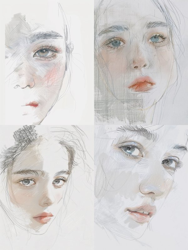 Ethereal Graphite Portrait Study