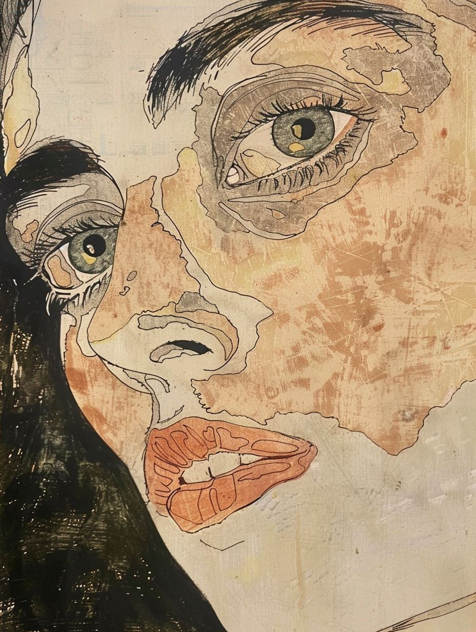 Rustic Ink Portrait on Parchment