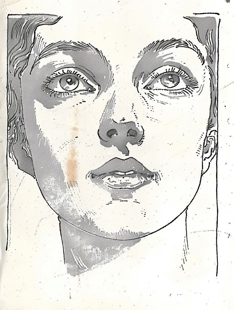 Melancholic Ink Portrait Study
