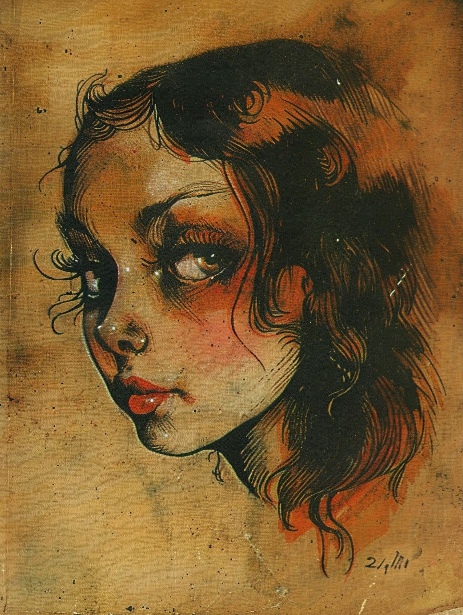 Vintage Gothic Ink Portrait