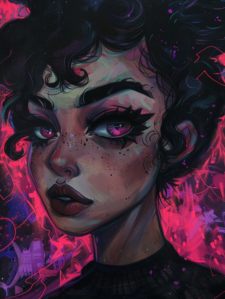 Neon Galactic Ethereal Portrait