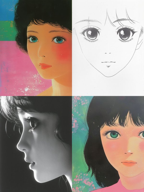 Vintage Japanese Pop Art Portrait