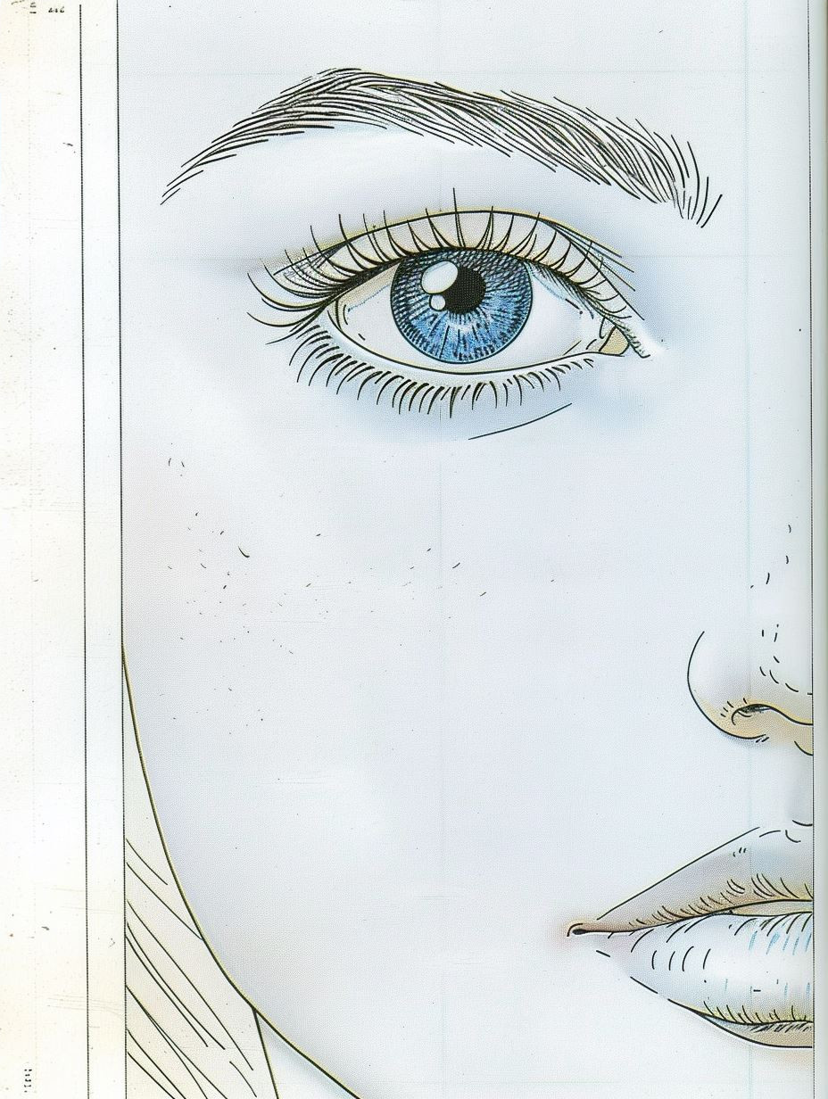 Ethereal Blue Gaze Illustration