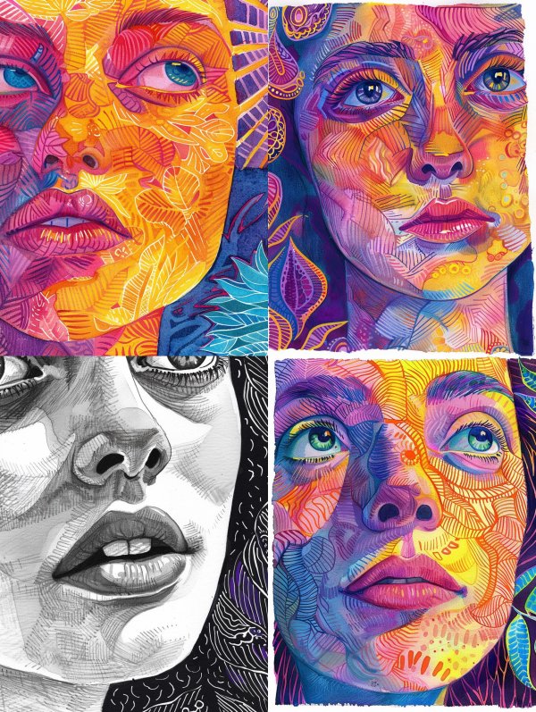 Vibrant Prismatic Portrait Studies