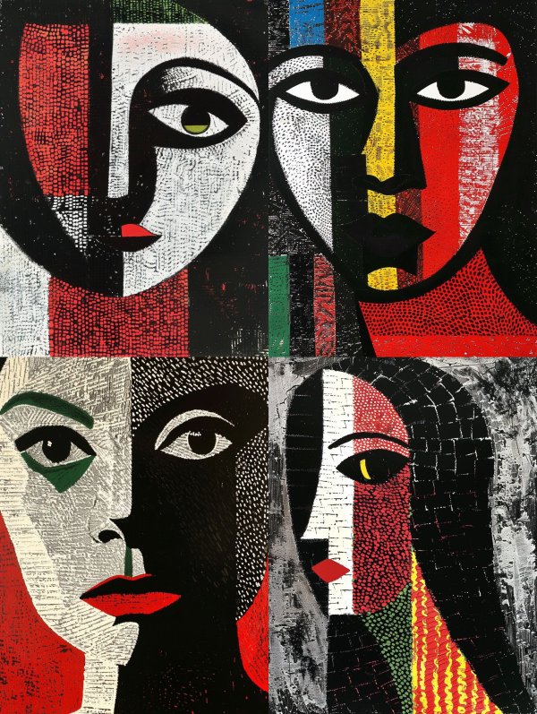 Abstract Geometric Portrait Study