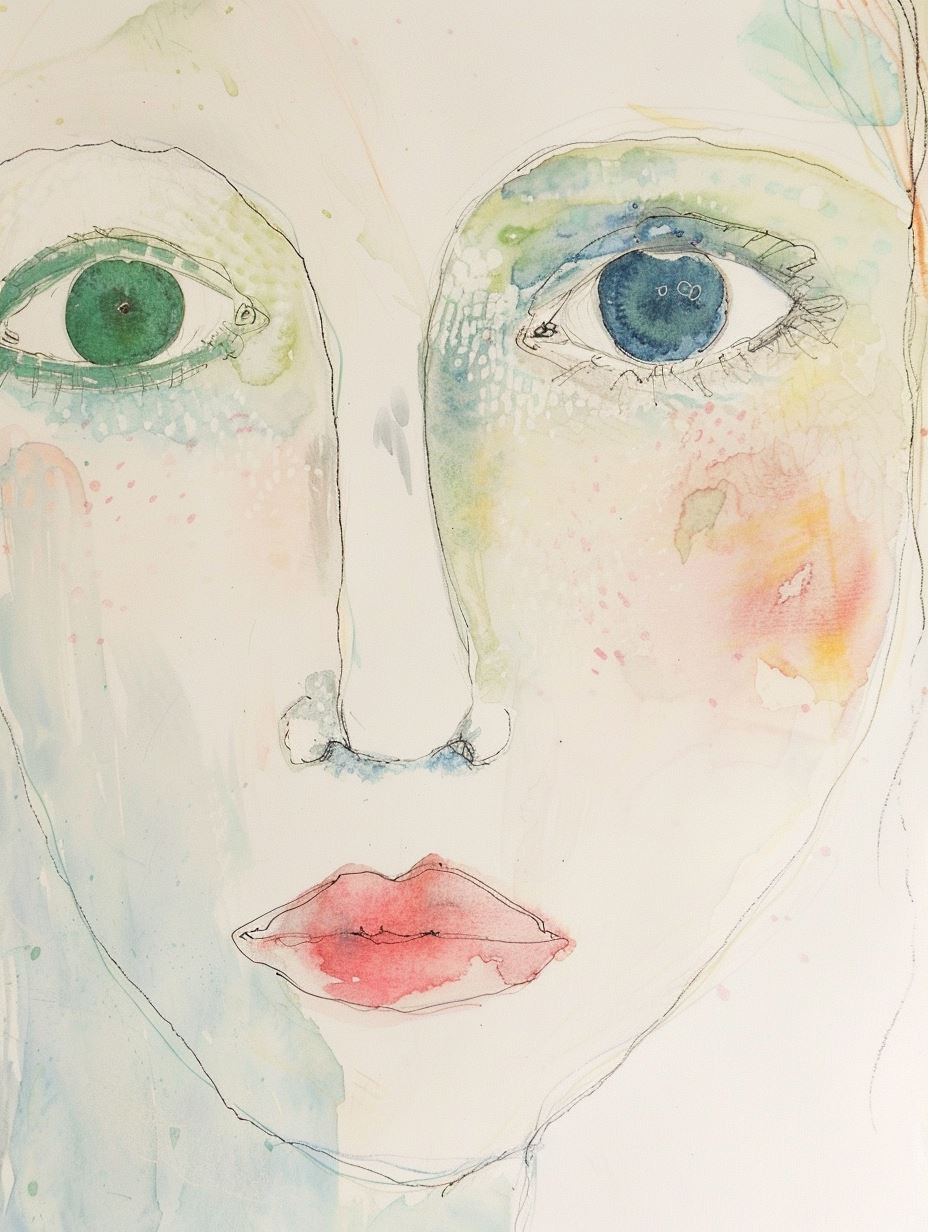Ethereal Watercolor Gaze