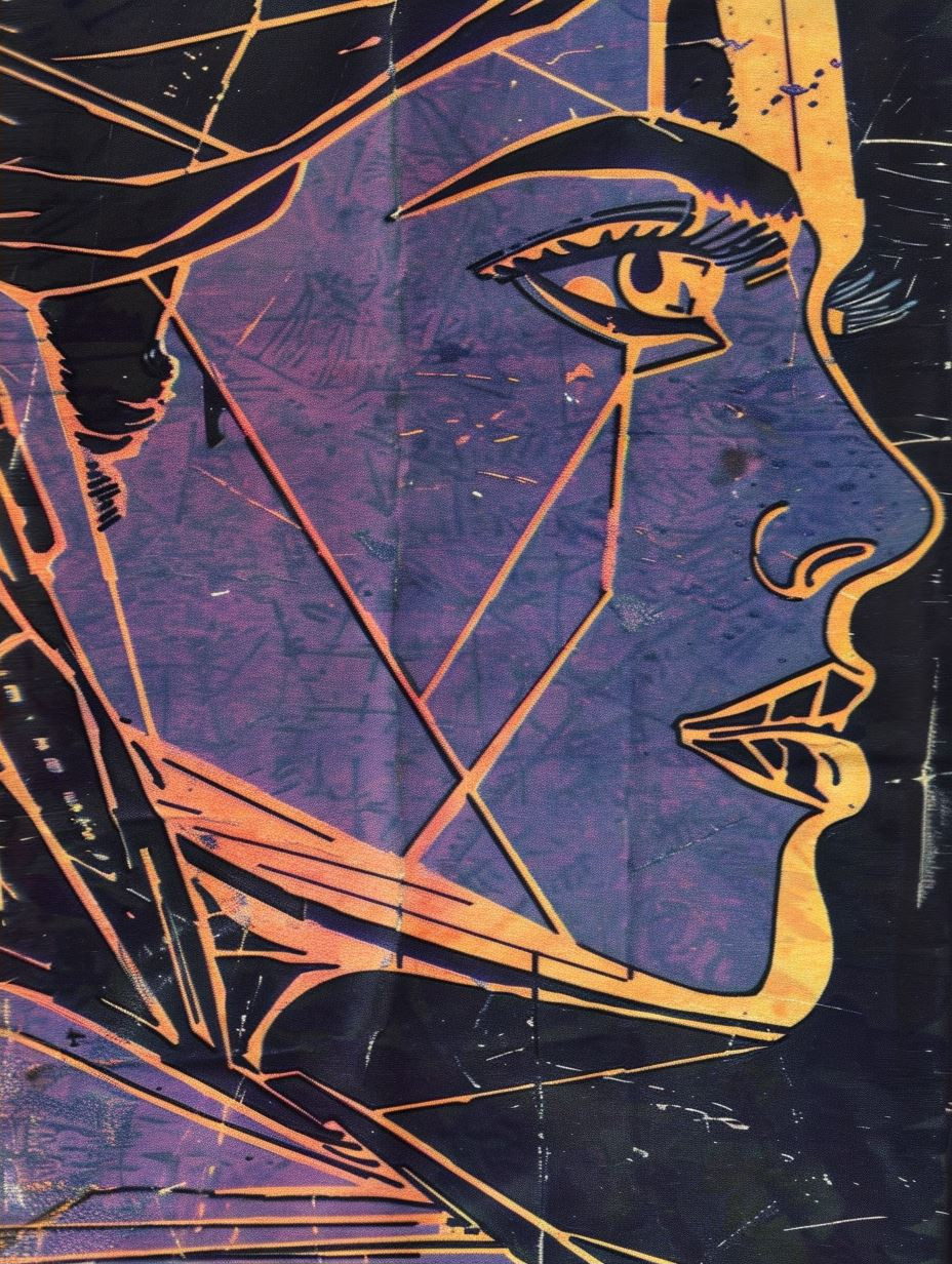 Neon Noir Geometric Portrait
