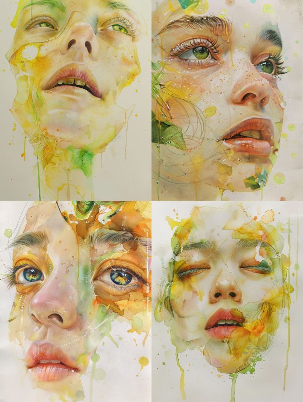 Ethereal Watercolor Portrait Studies