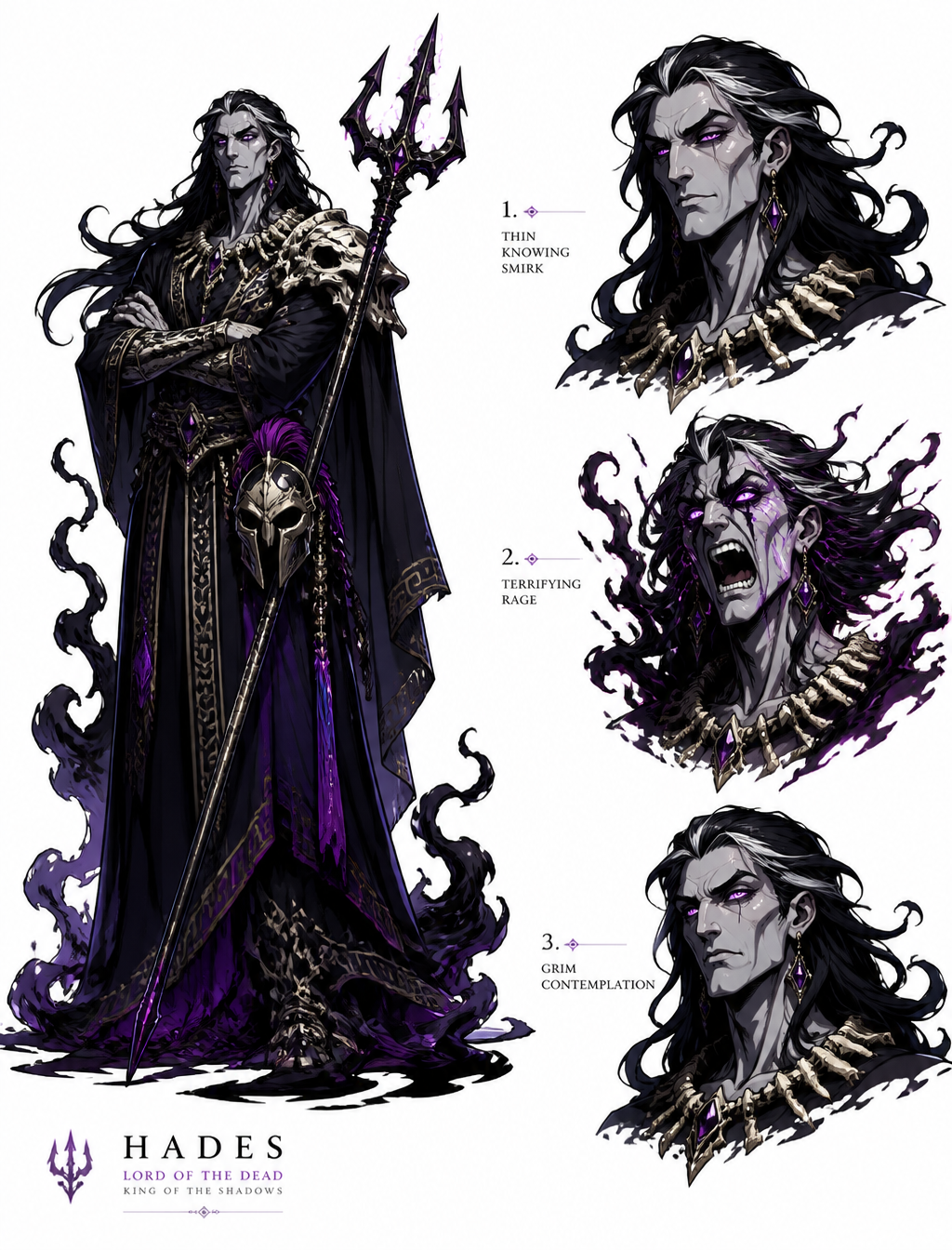 Full body editorial character reference sheet, clean whit...
