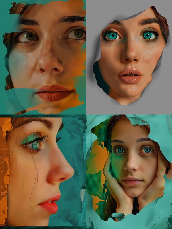 Teal Fragment Portrait