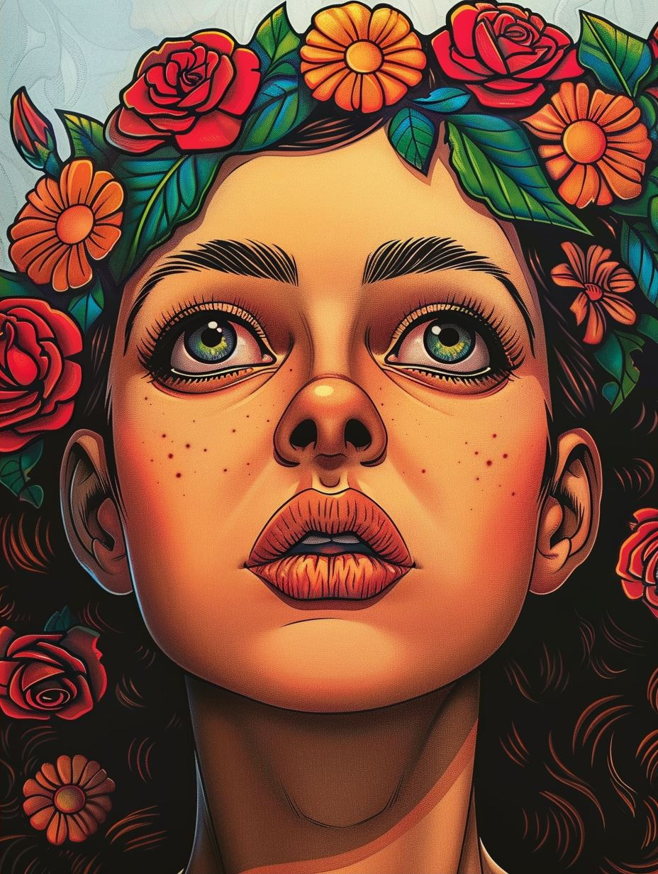 Vibrant Neo-Noir Pop Art Portrait