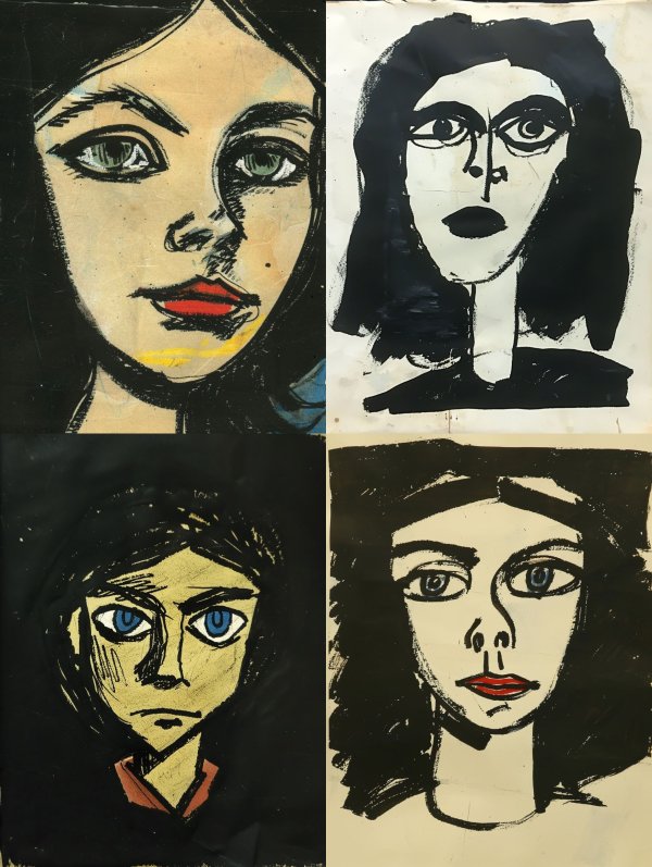 Vintage Pop Art Portrait Study