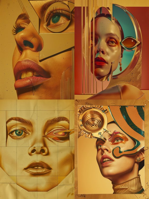 Fragmented Golden Gaze