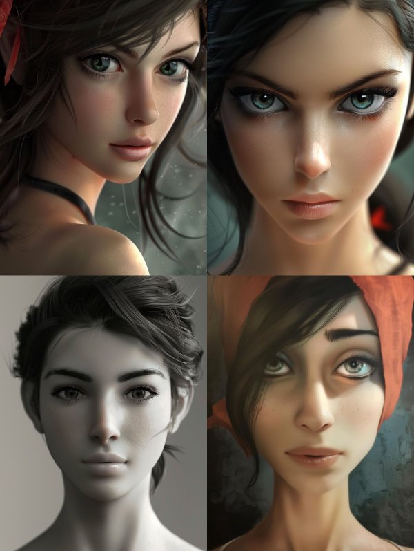 Ethereal Digital Portrait Studies