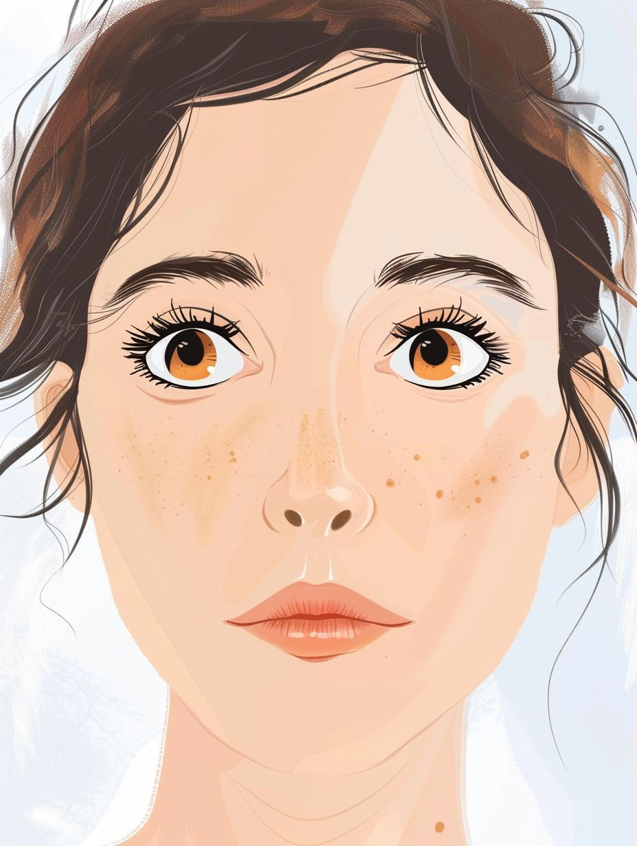Modern Minimalist Freckled Portrait