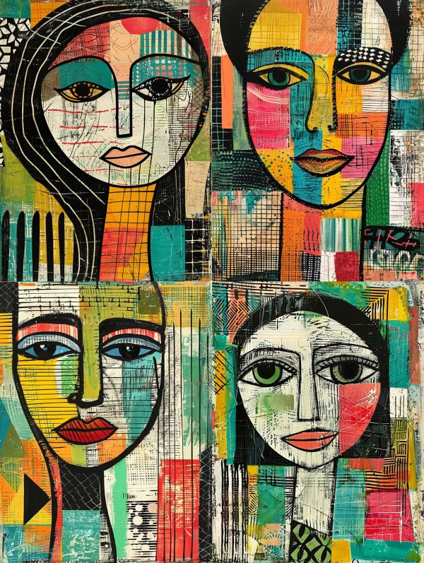 Abstract Fragmented Portrait Study