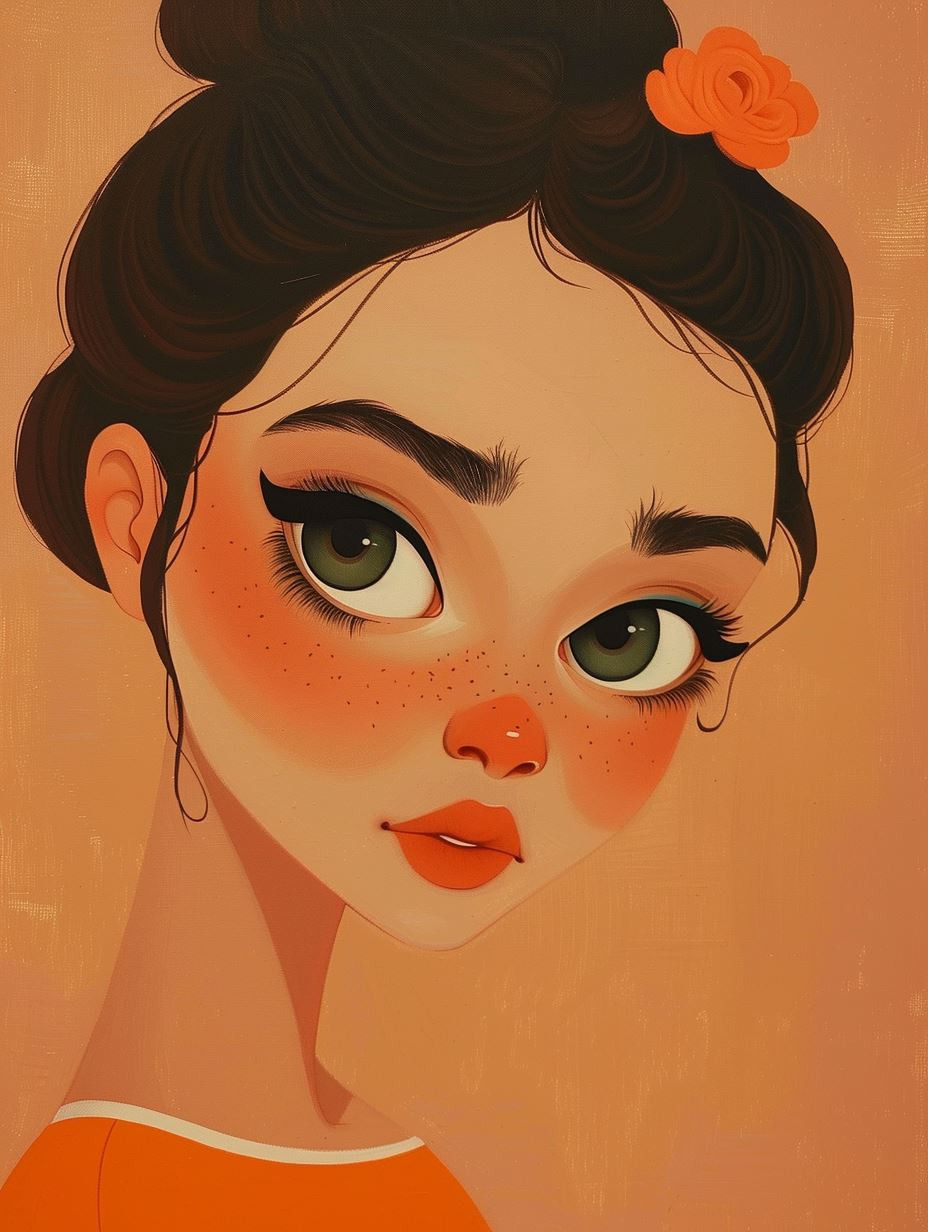 Whimsical Vintage Stylized Portrait