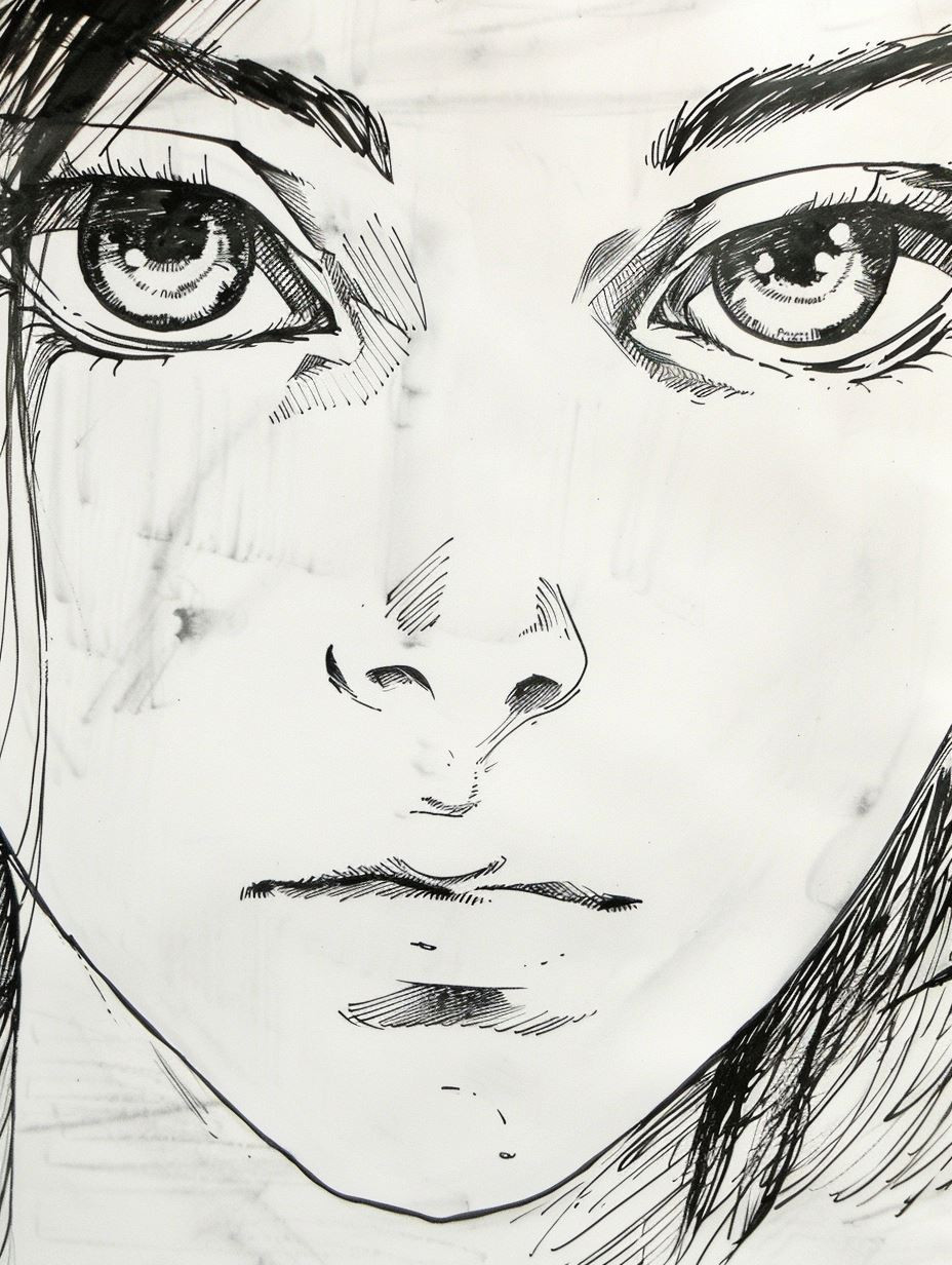 Ink Wash Manga Portrait Study