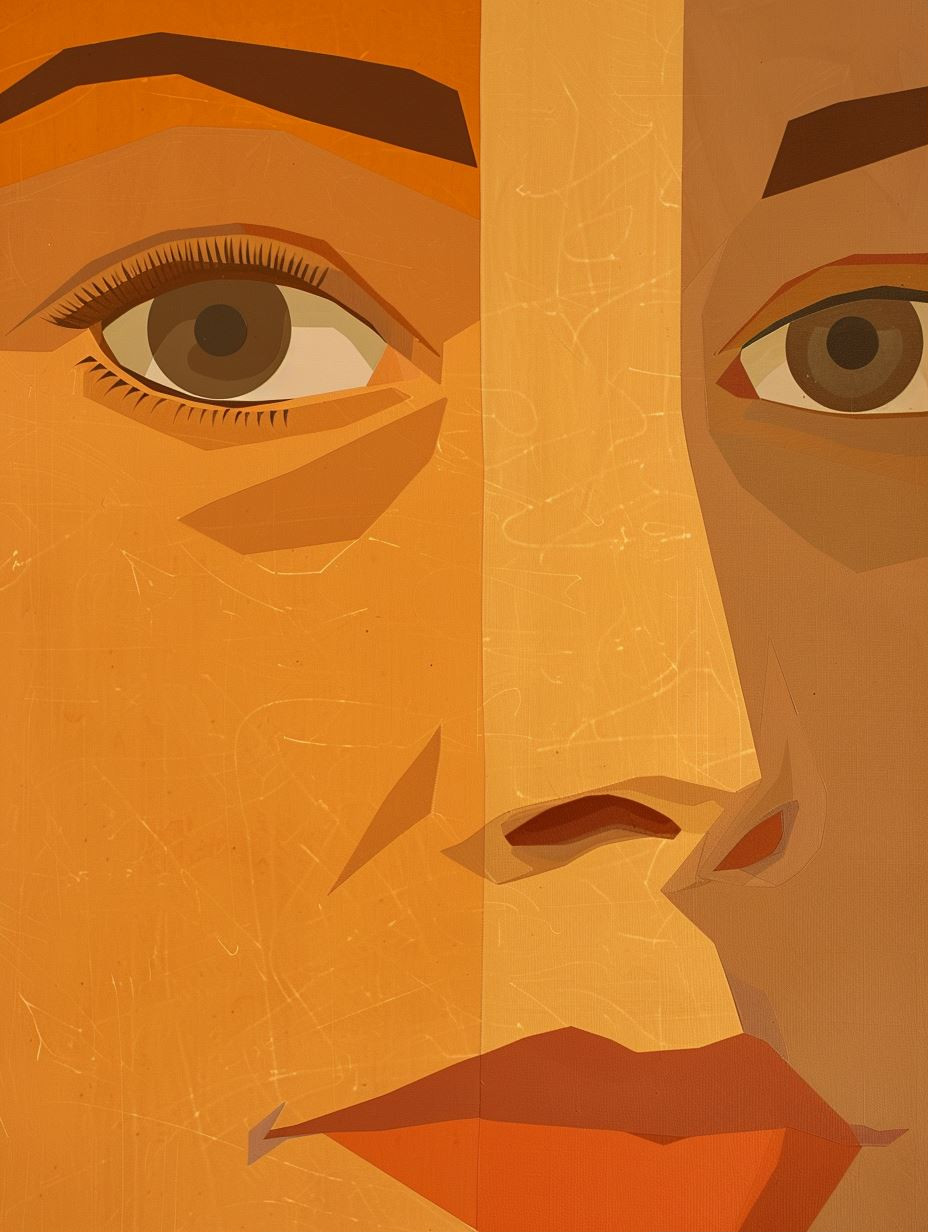 Geometric Amber Portrait Study