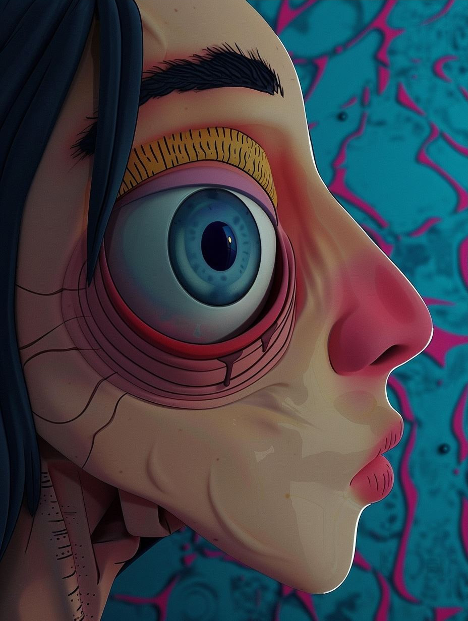 Melancholy Urban Mural Portrait