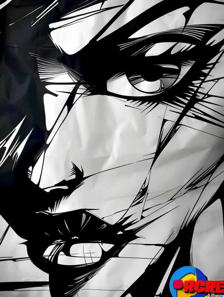 Dramatic Monochrome Ink Portrait