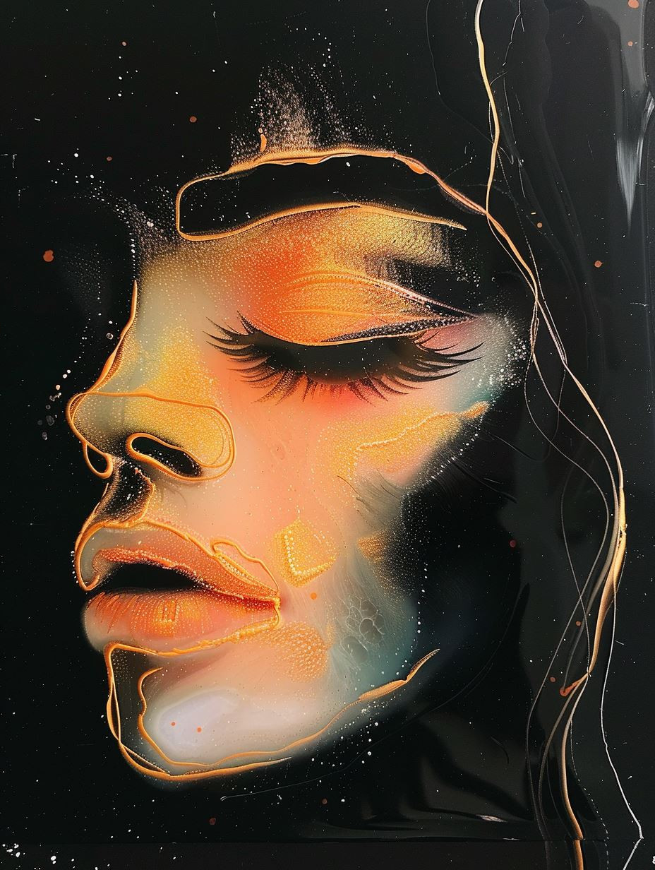 Fractured Gilded Porcelain Portrait