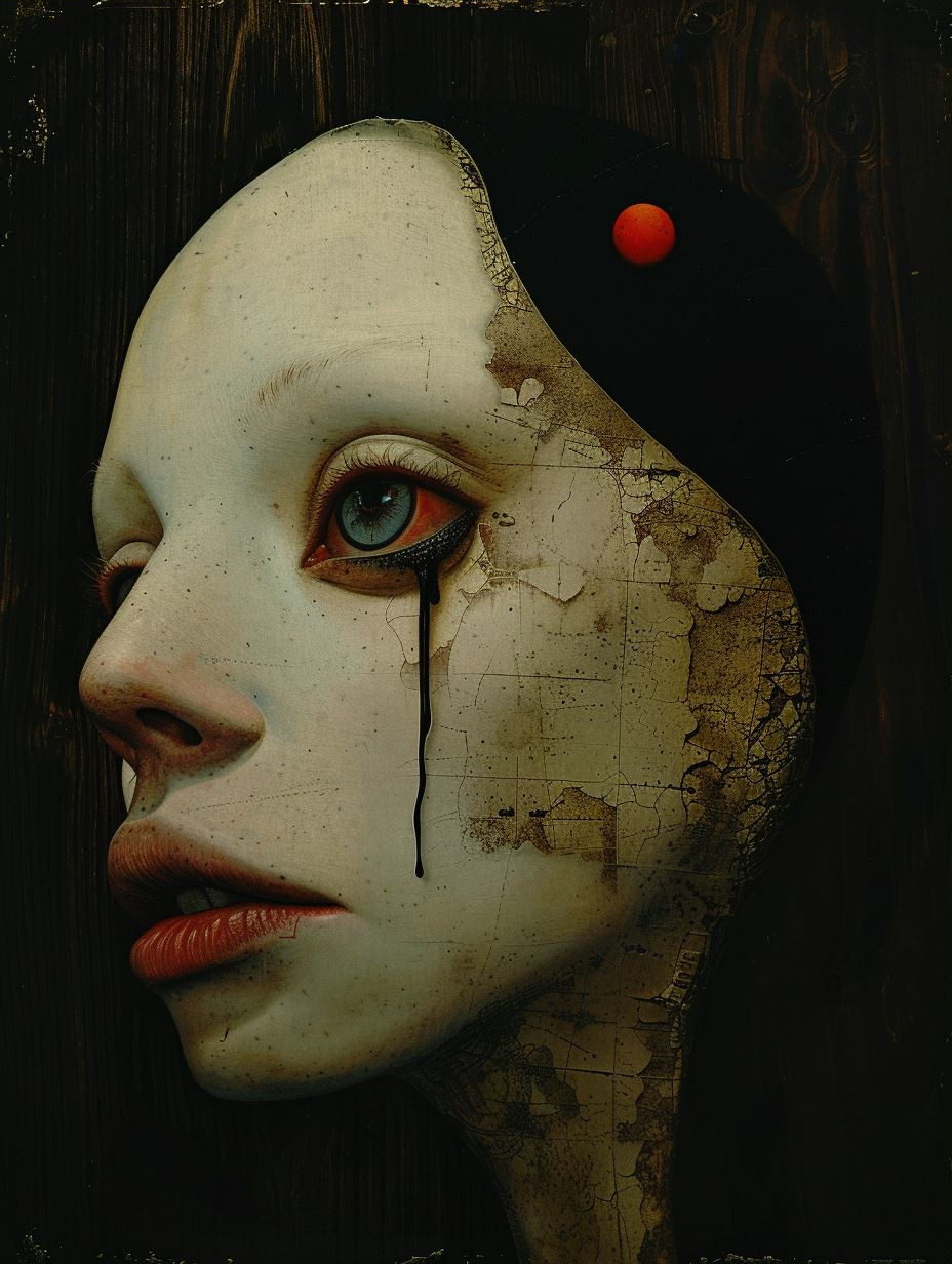 Haunting Gaze of Gothic Sorrow