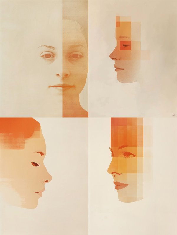 Ethereal Monochromatic Facial Fragment
