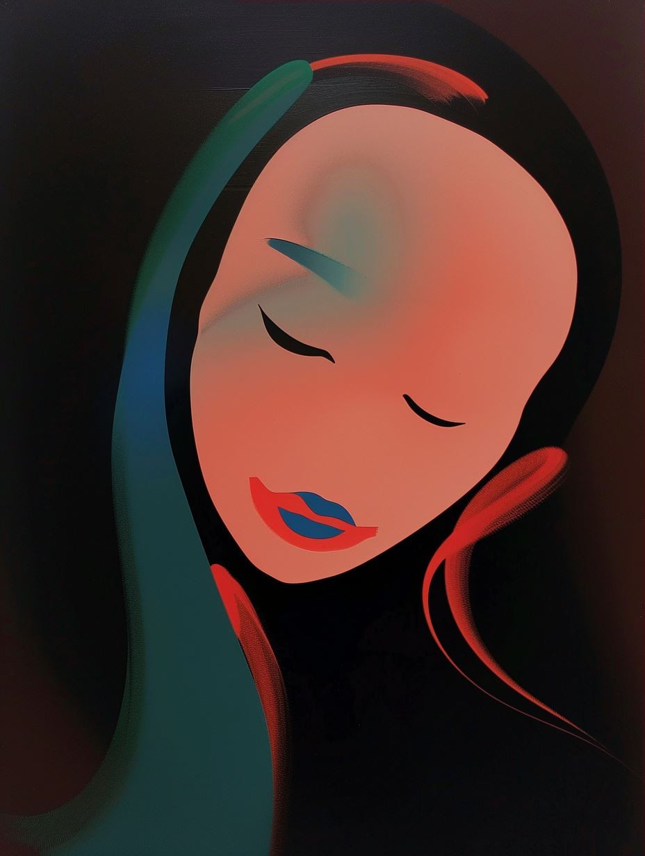 Crimson Dream Minimalist Portrait