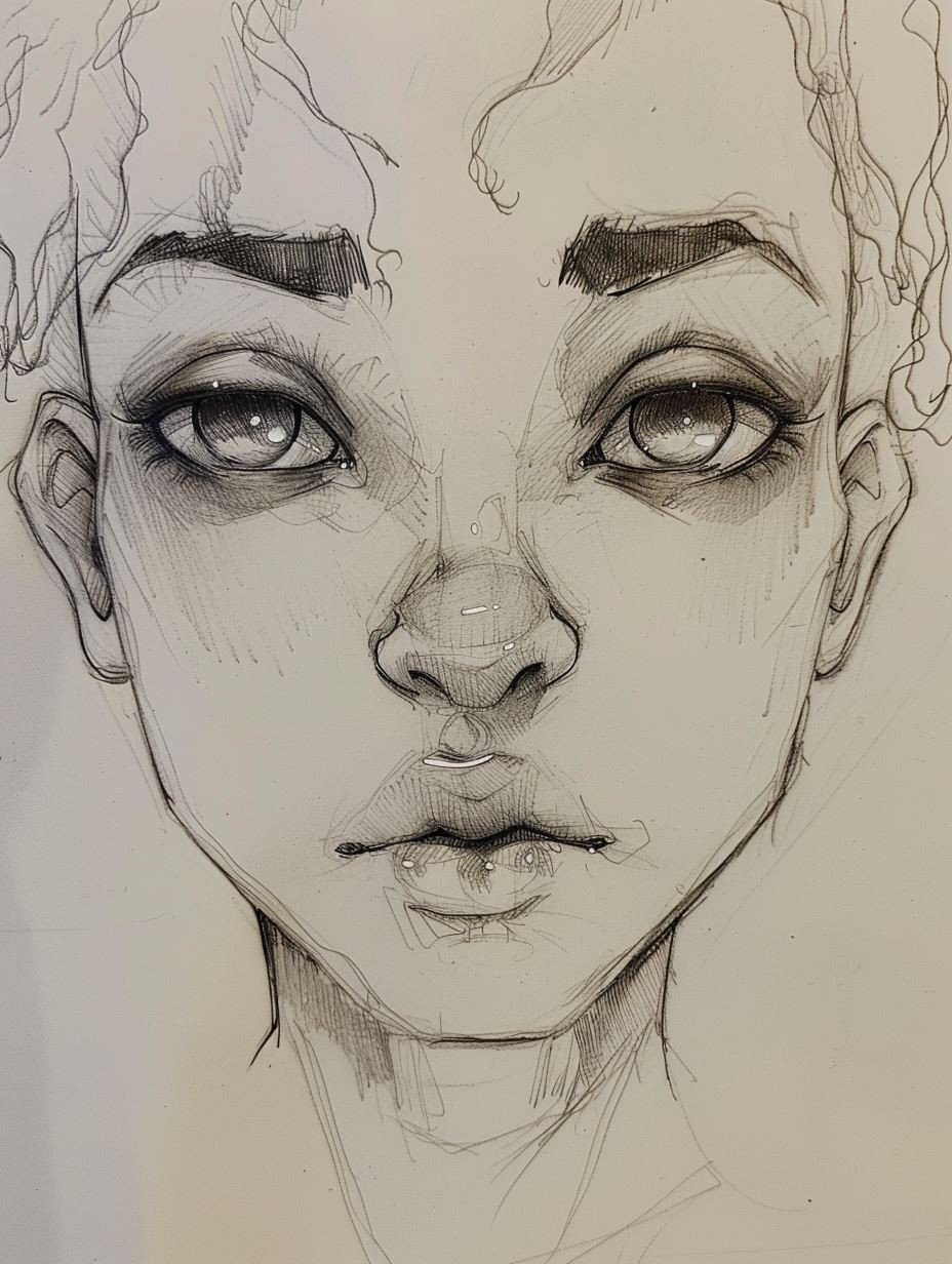 Ethereal Charcoal Sketch Portrait