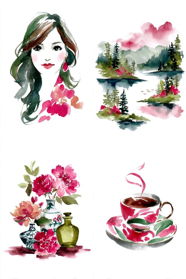 Floral Watercolor Muse