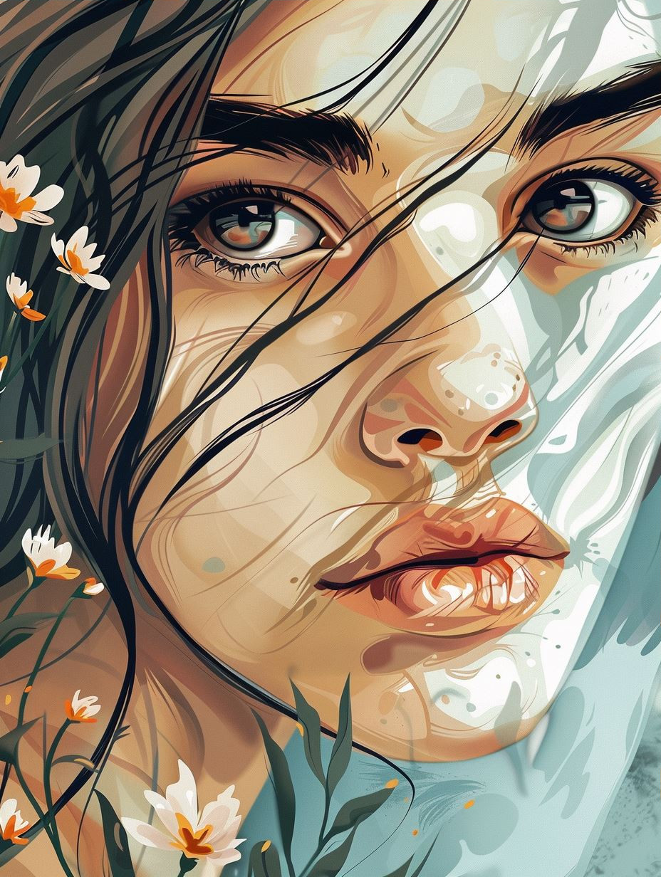 Ethereal Gaze Through Glass