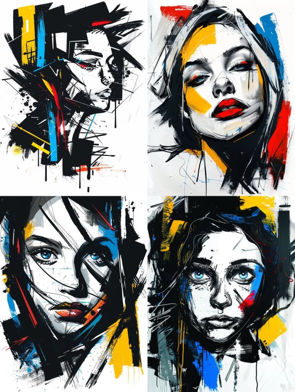 Abstract Urban Fragmented Portrait