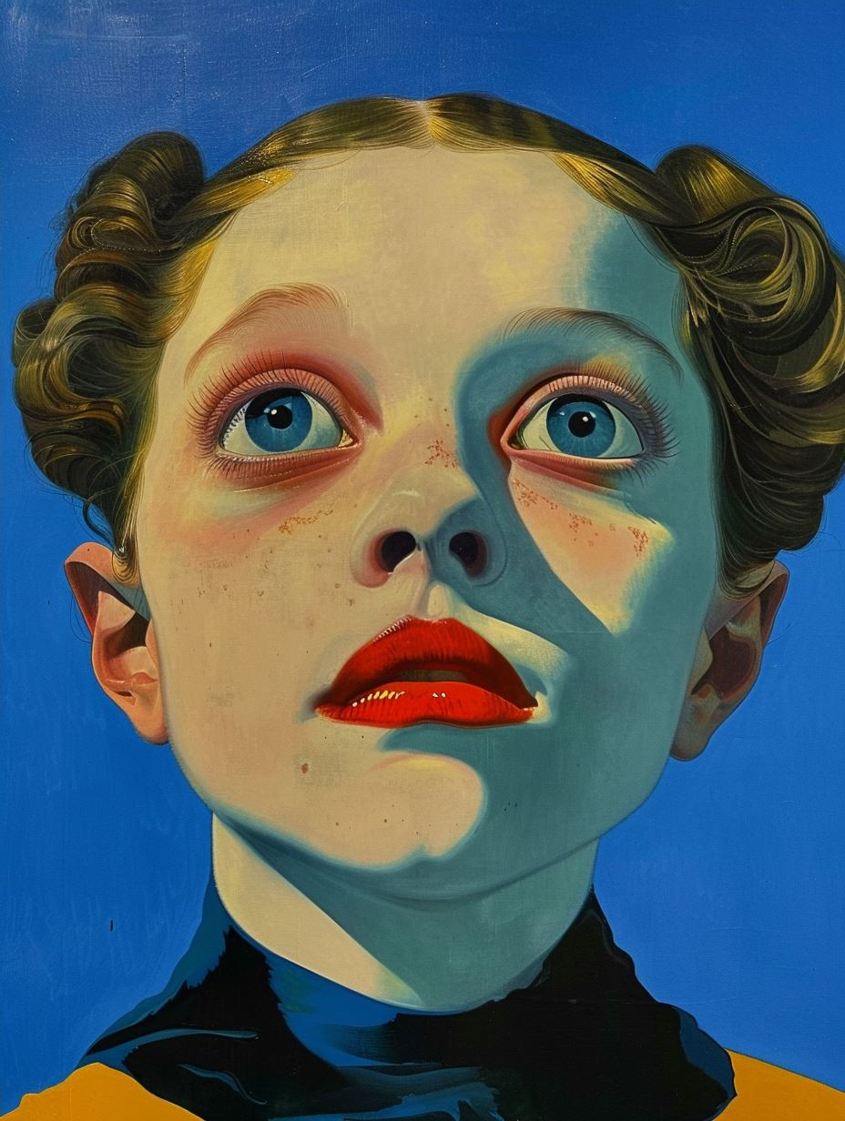 Hyper-Realistic Gaze in Blue
