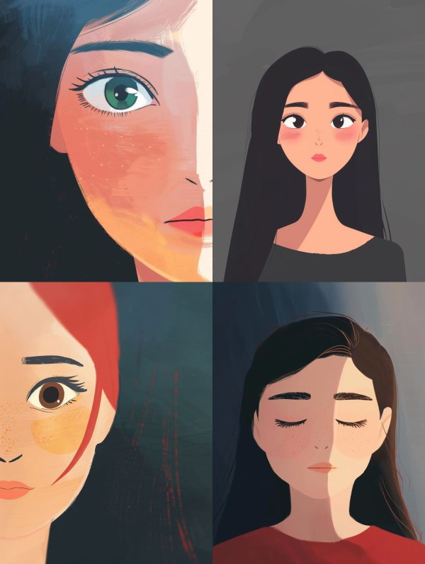 Ethereal Gaze Digital Portrait