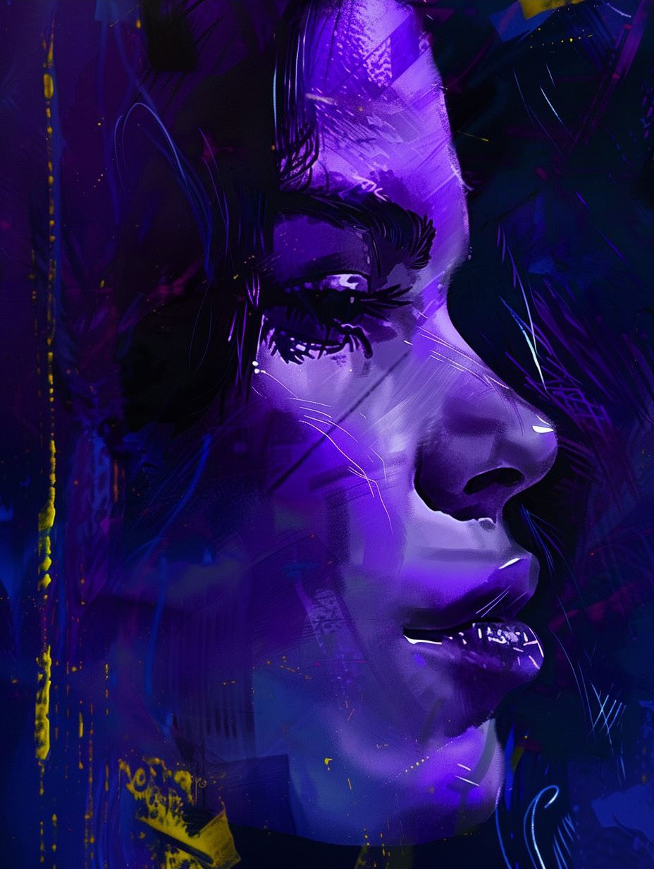 Ethereal Violet Cosmic Portrait