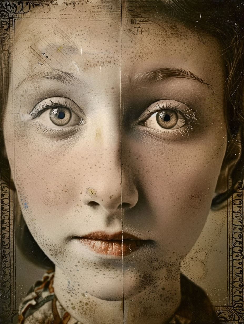 Vintage Paper Portrait Fusion