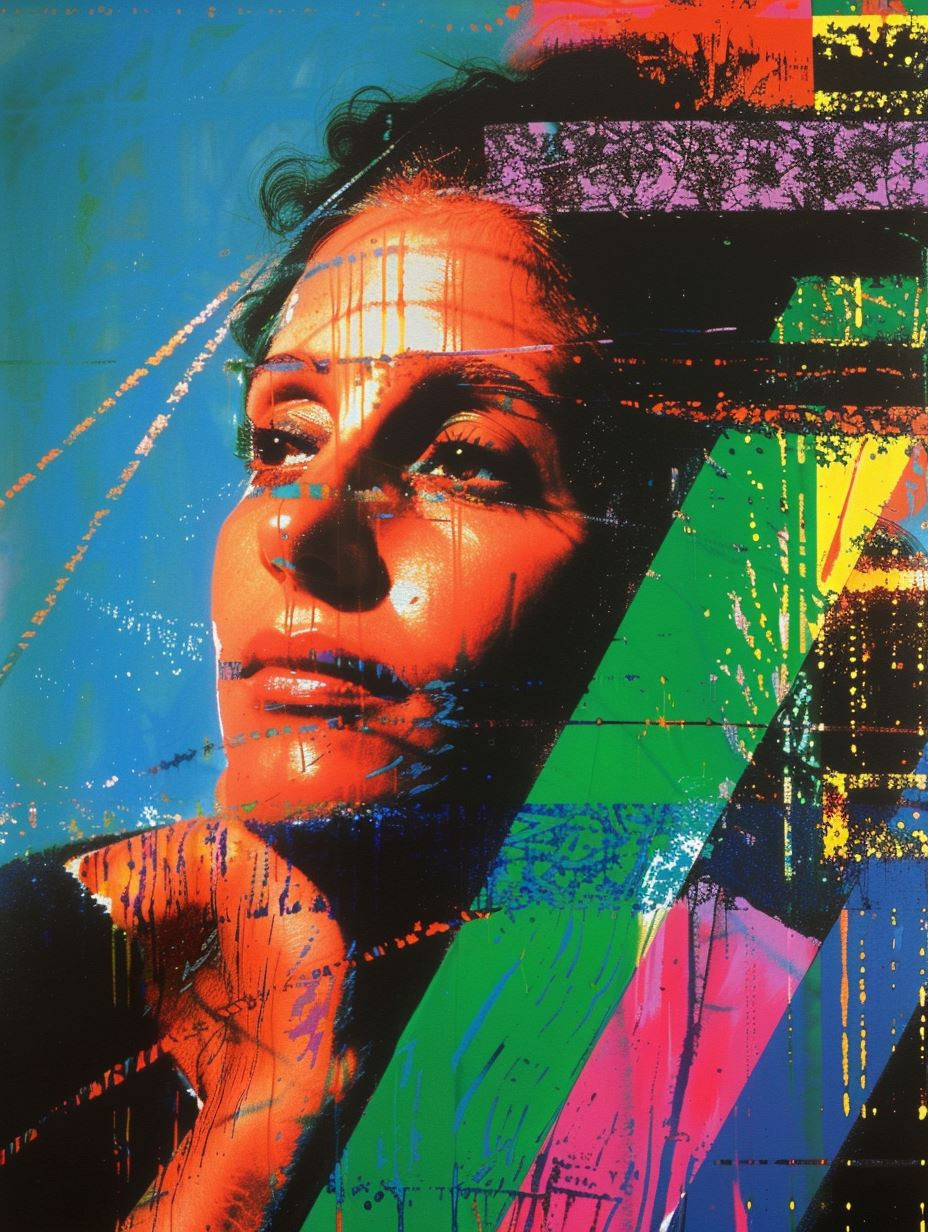 Neon Glitch Portrait Study